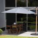 Ensemble parasol déporté inclinable (3 x 3m) 250g/m² + 4 dalles à lester remplissables