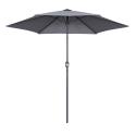 Ensemble parasol droit inclinable 180g/m² (Ø3m) avec pied pliant + 4 dalles lestées