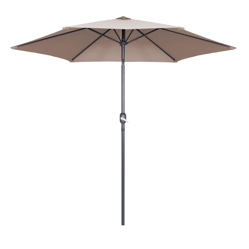 Ensemble parasol droit inclinable 180g/m² (Ø3m) avec pied pliant + 4 dalles lestées (2/6)