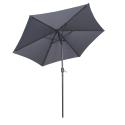Ensemble parasol droit inclinable 180g/m² (Ø3m) avec pied pliant + 4 dalles lestées