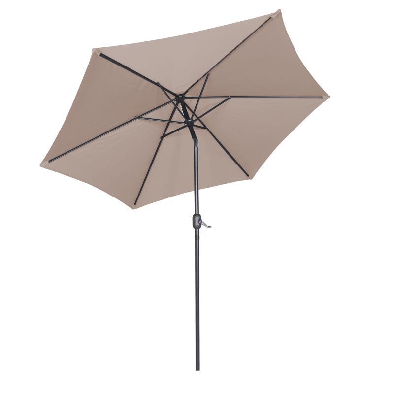 Ensemble parasol droit inclinable 180g/m² (Ø3m) avec pied pliant + 4 dalles lestées (3/6)