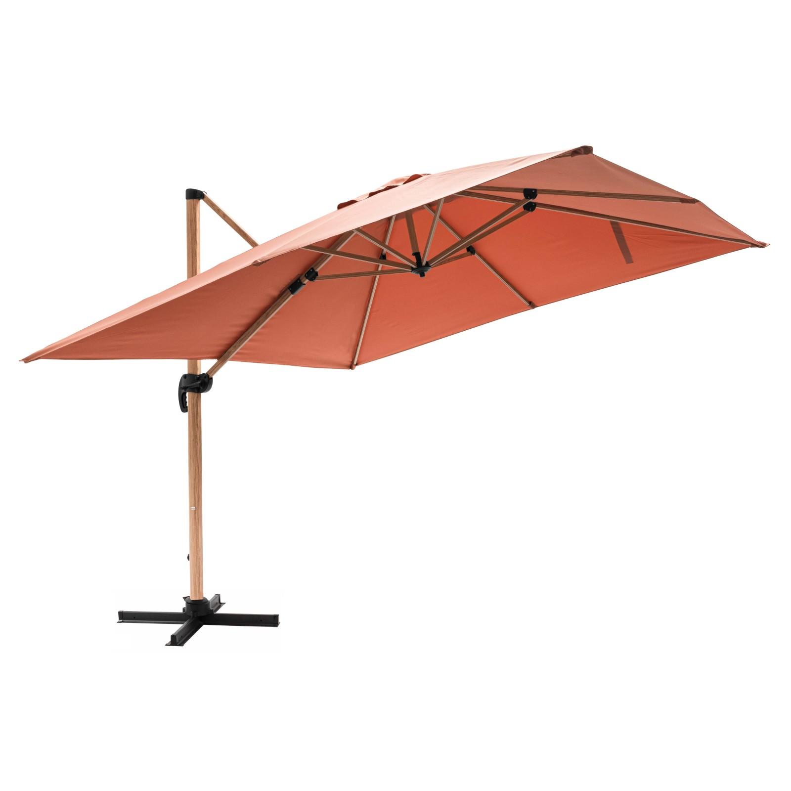 Parasol déporté carré rotatif 360° (3x3m) - 250g/m²