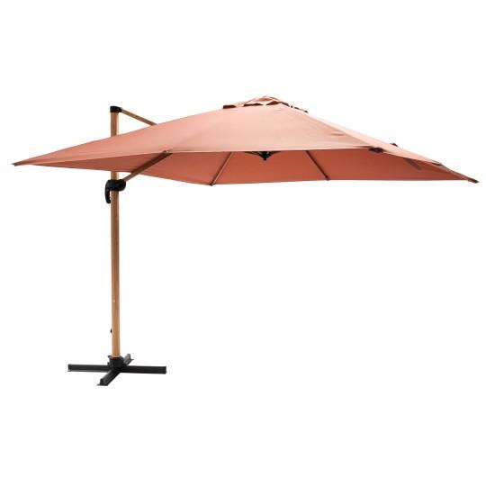 Parasol déporté professionnel 3x3 m carré inclinable 250g/m² rotatif 360° | Mobeventpro