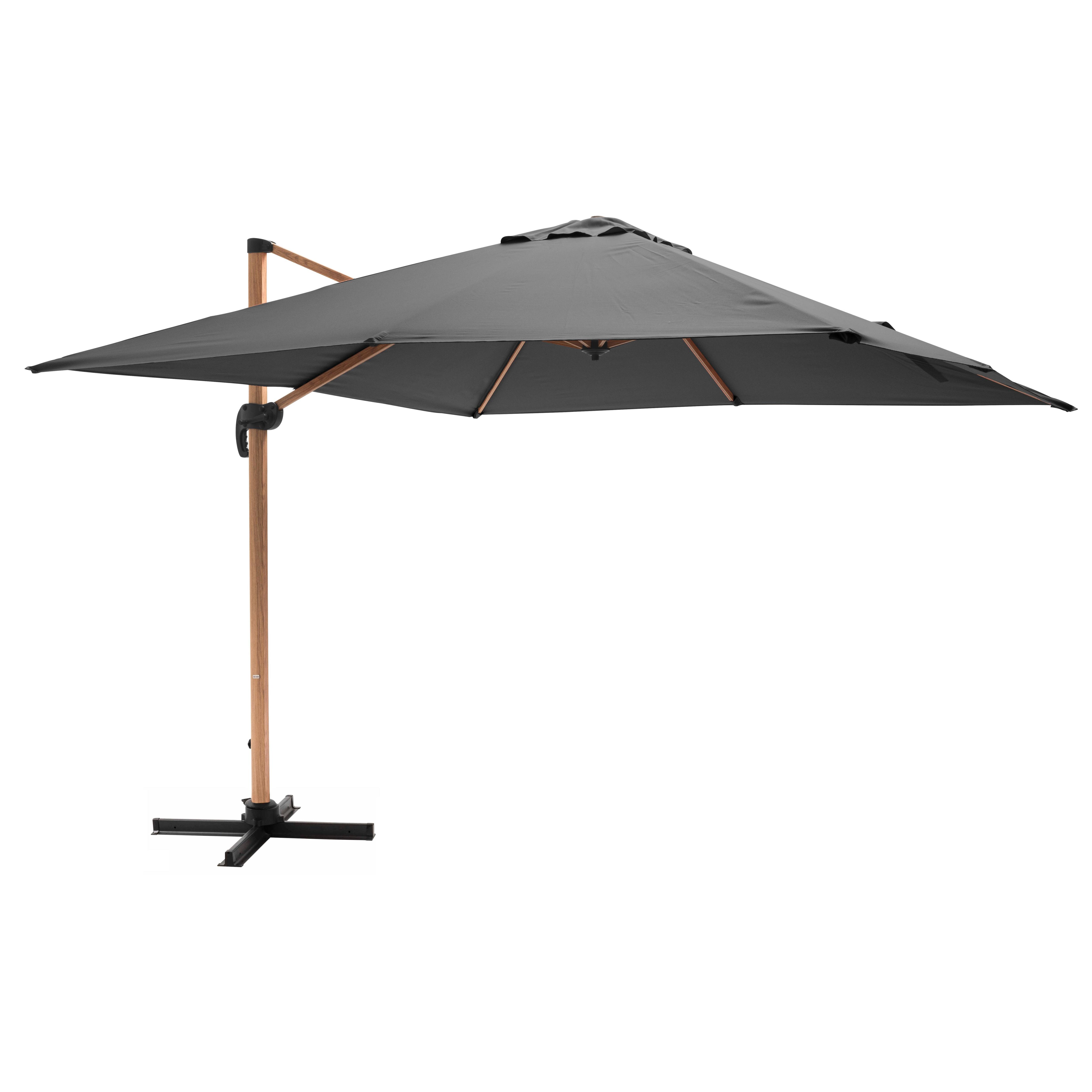 Parasol déporté professionnel 3x3 m carré inclinable 250g/m² rotatif 360°