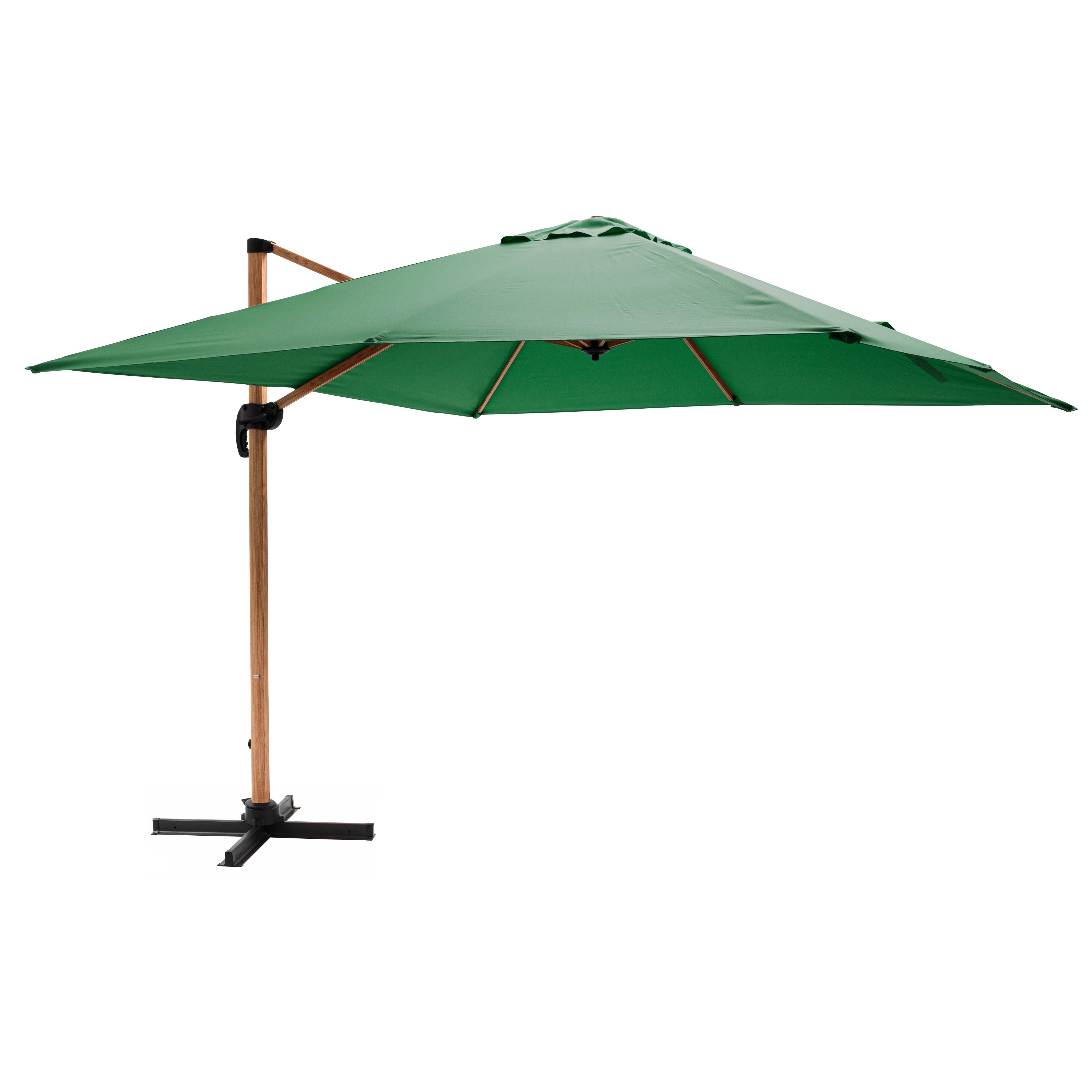 Parasol déporté professionnel 3x3 m carré inclinable 250g/m² rotatif 360°