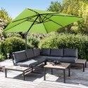 Ensemble parasol déporté carré 250g/m² (3 x 3m) rotatif 360° + 4 dalles lestées
