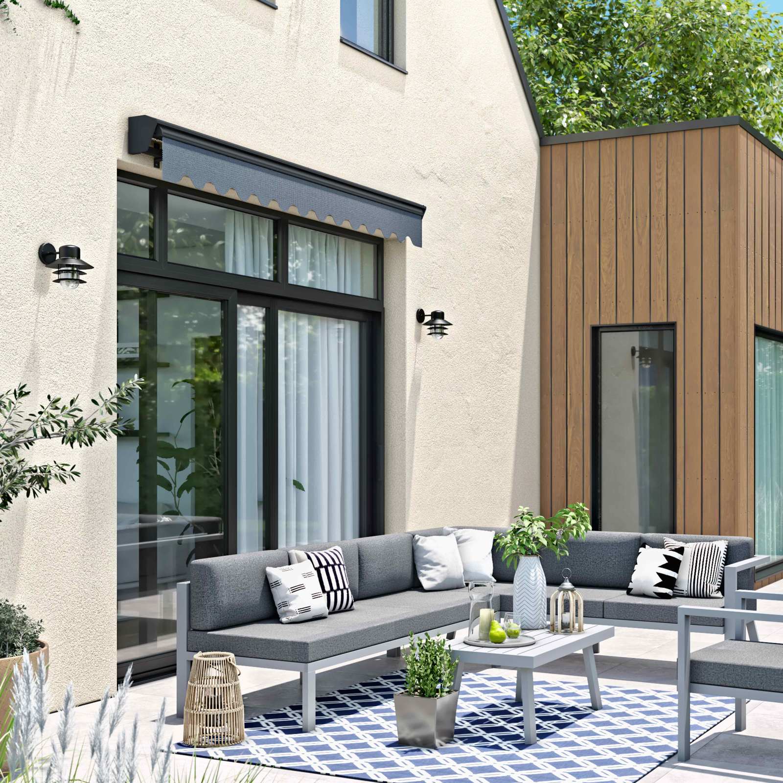 Store banne avec coffre semi-intégral - 2,50x2m