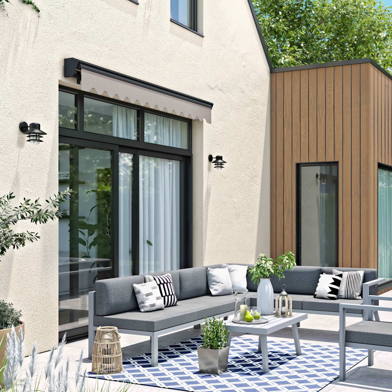 Store banne avec coffre semi-intégral - 2,50x2m