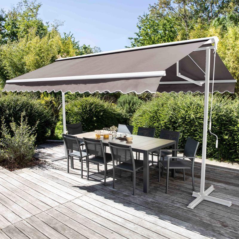 Store double pente en aluminium avec coffre - 3x4m
