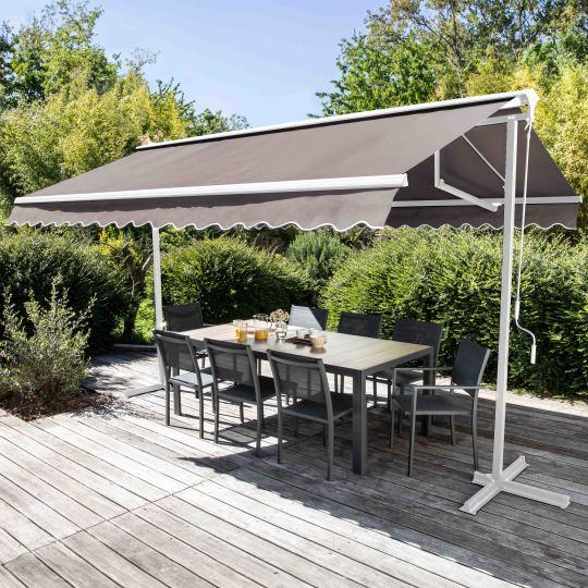 Store double pente en aluminium avec coffre - 3x4m