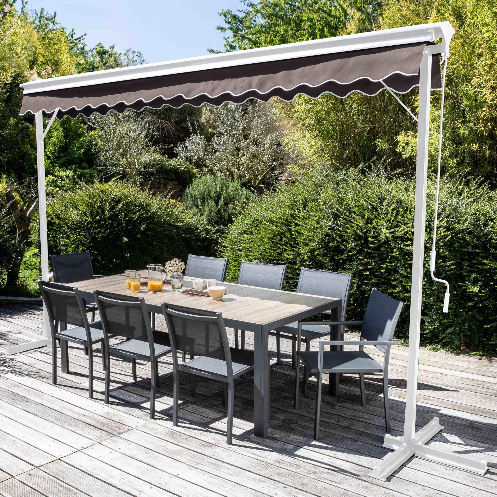Store double pente en aluminium avec coffre - 3x4m