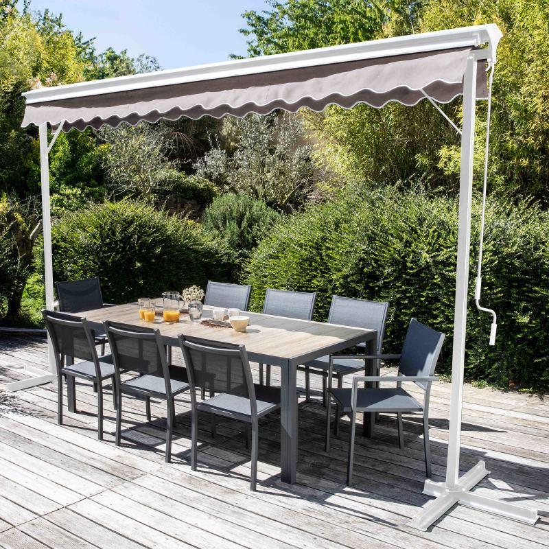 Store double pente en aluminium avec coffre - 3x4m