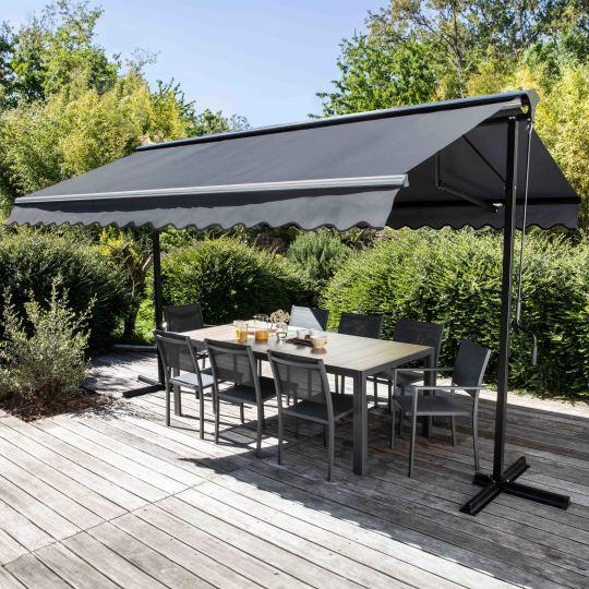 Store banne double pente manuel 3 x 4 m avec coffre | Mobeventpro