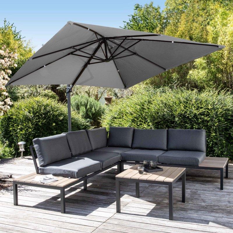 Parasol déporté aluminium (3x3m) - 250g/m²