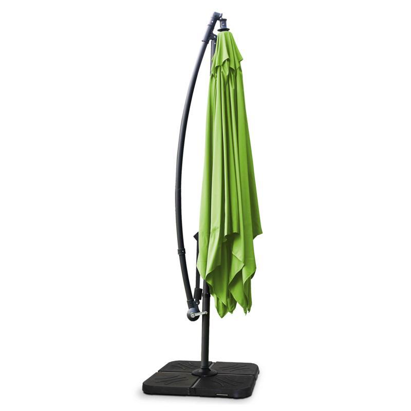 Ensemble parasol déporté carré inclinable 160g/m² (3 x 3 m)  + 4 dalles à lester remplissables (4/7)