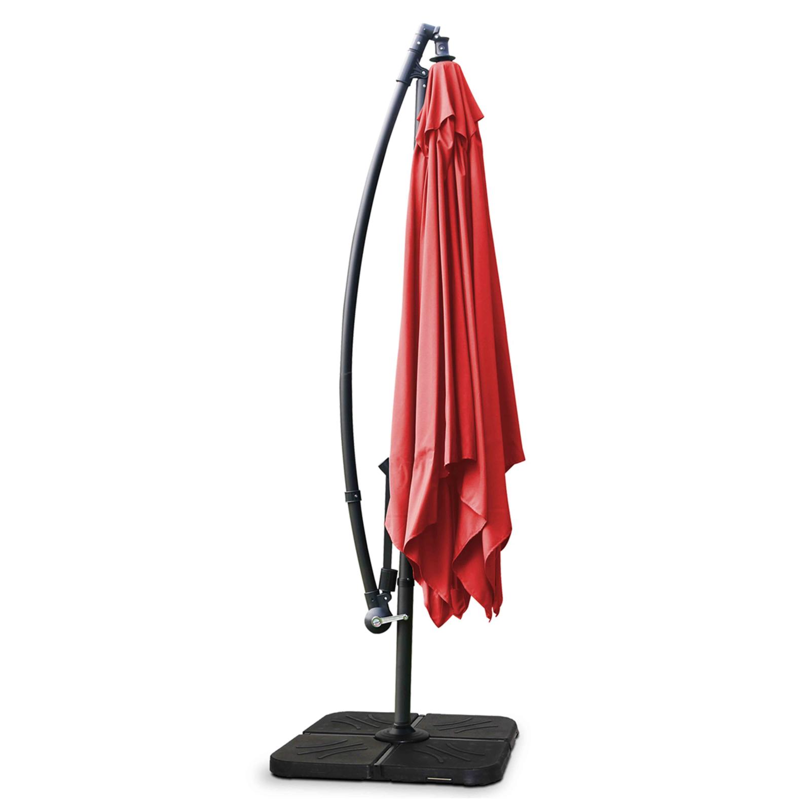 Ensemble parasol déporté inclinable 160g/m² (3 x 3m) + 4 dalles lestées