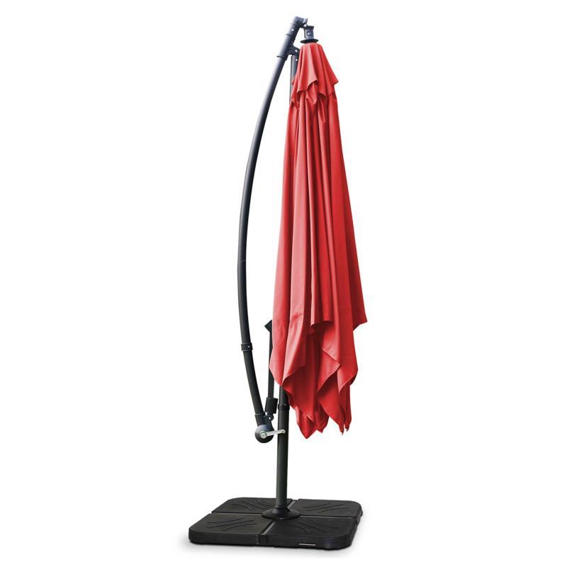 Ensemble parasol déporté inclinable 160g/m² (3 x 3m) + 4 dalles lestées