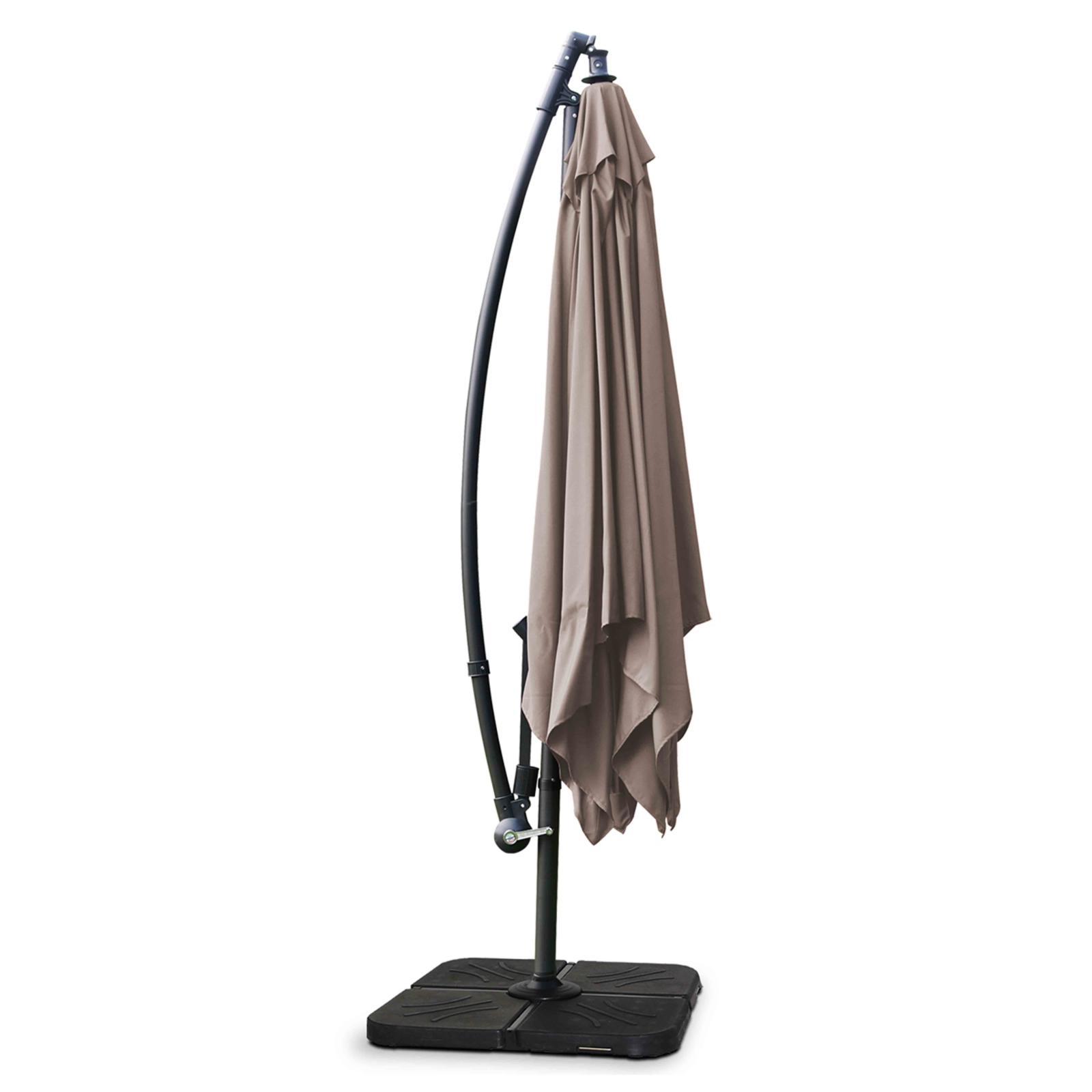 Ensemble parasol déporté inclinable 160g/m² (3 x 3m) + 4 dalles lestées