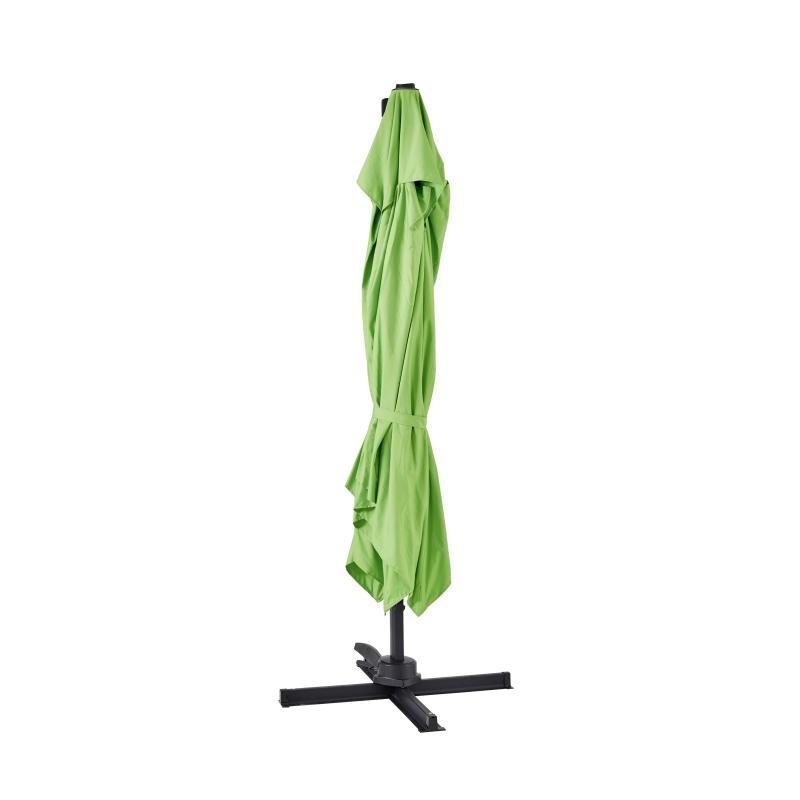 Ensemble parasol déporté carré 250g/m² (3 x 3m) rotatif 360° + 4 dalles lestées