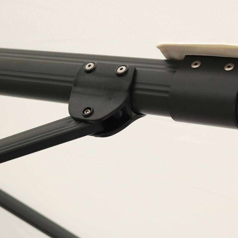 Ensemble parasol déporté carré 250g/m² (3 x 3m) rotatif 360° + 4 dalles à lester remplissables (6/7)