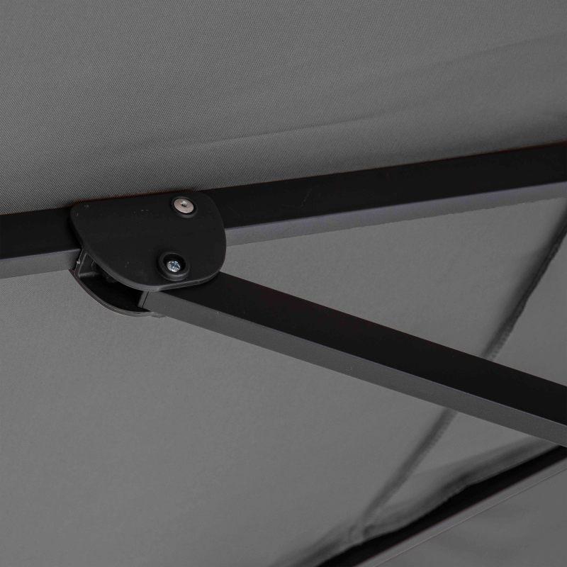 Ensemble parasol déporté carré 250g/m² (3 x 3m) rotatif 360° + 4 dalles à lester remplissables