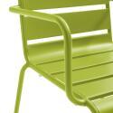 Chaise de terrasse avec accoudoirs en métal