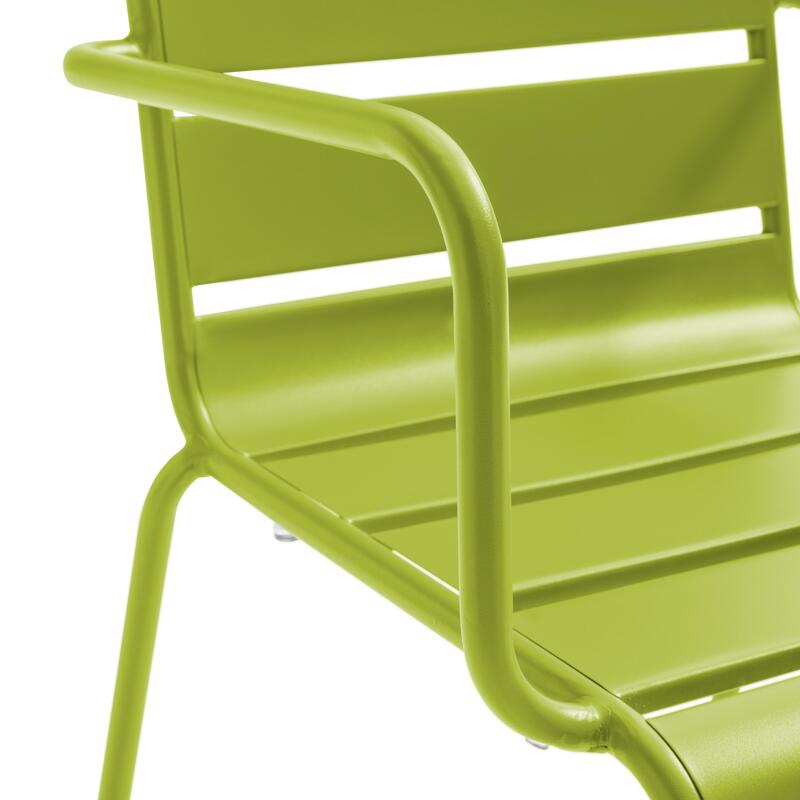 Chaise de terrasse avec accoudoirs en métal