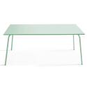 Ensemble table rectangulaire 180 cm + 6 fauteuils en métal
