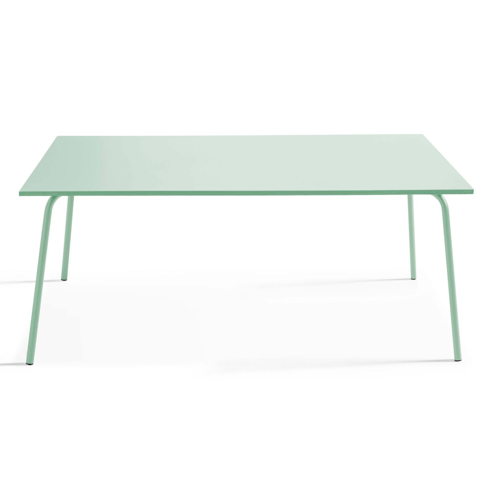 Ensemble table rectangulaire 180 cm + 6 fauteuils en métal