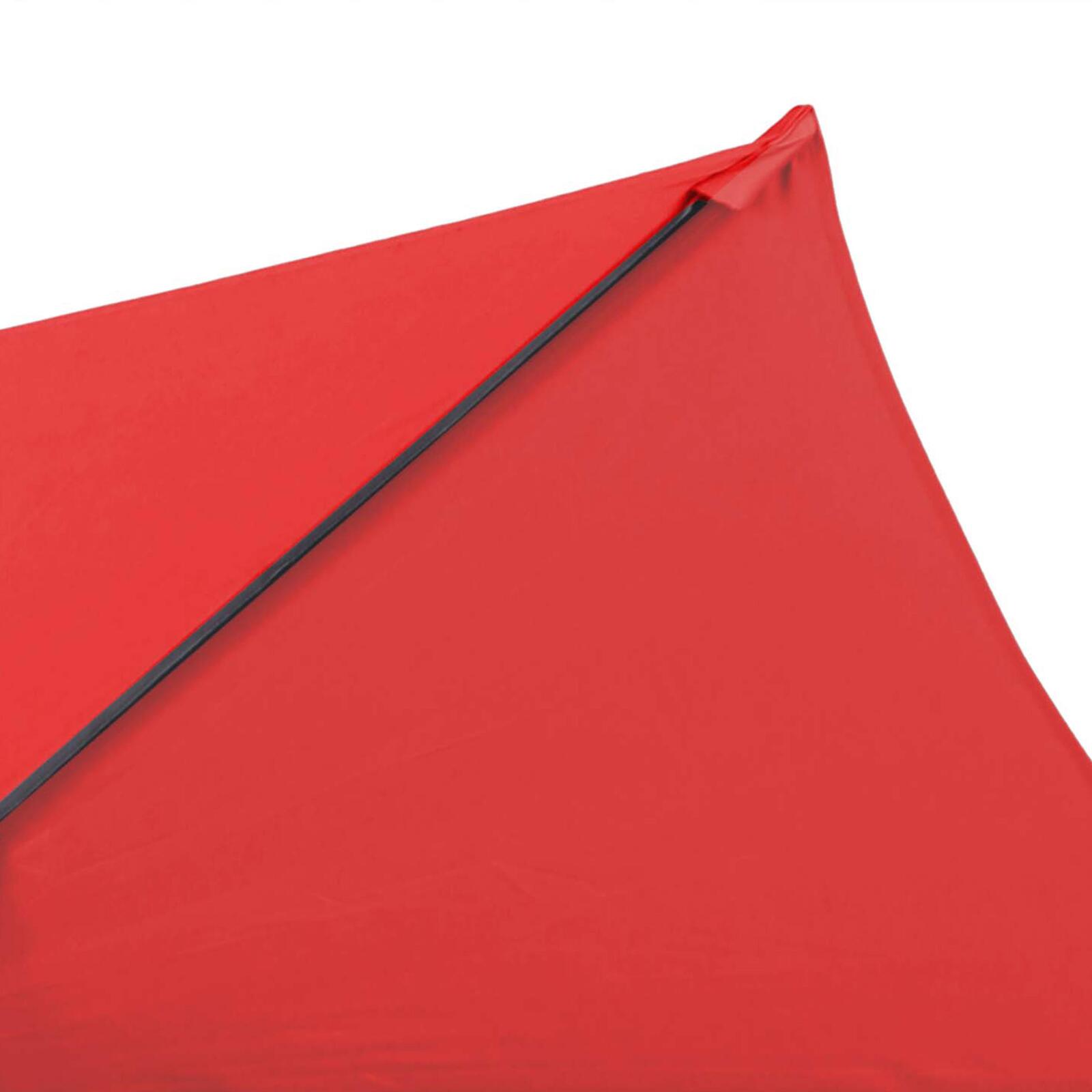 Ensemble parasol droit inclinable 180g/m² (Ø3m) avec pied pliant + 4 dalles à lester remplissables