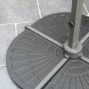 Ensemble parasol déporté rectangulaire 240g/m² rotatif 360 (2 x 3m) + 4 dalles lestées
