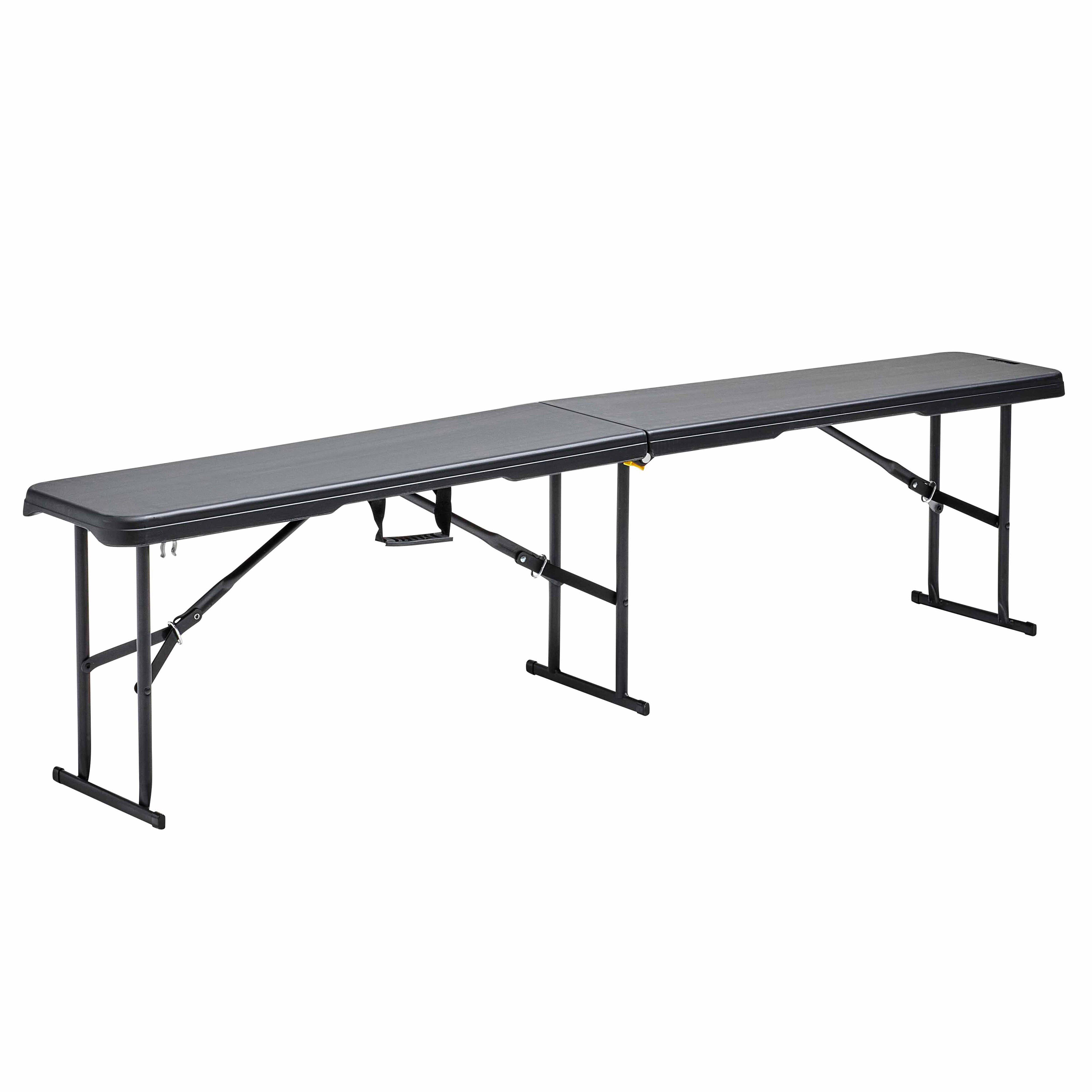 Banc pliable noir 3 places 180 cm - Plastique