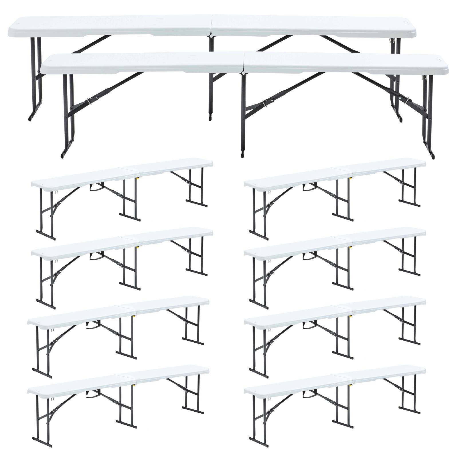 Lot de 10 bancs pliants 3 places