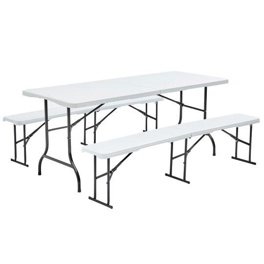 Table et 2 bancs pliants PEHD 180cm 8 places