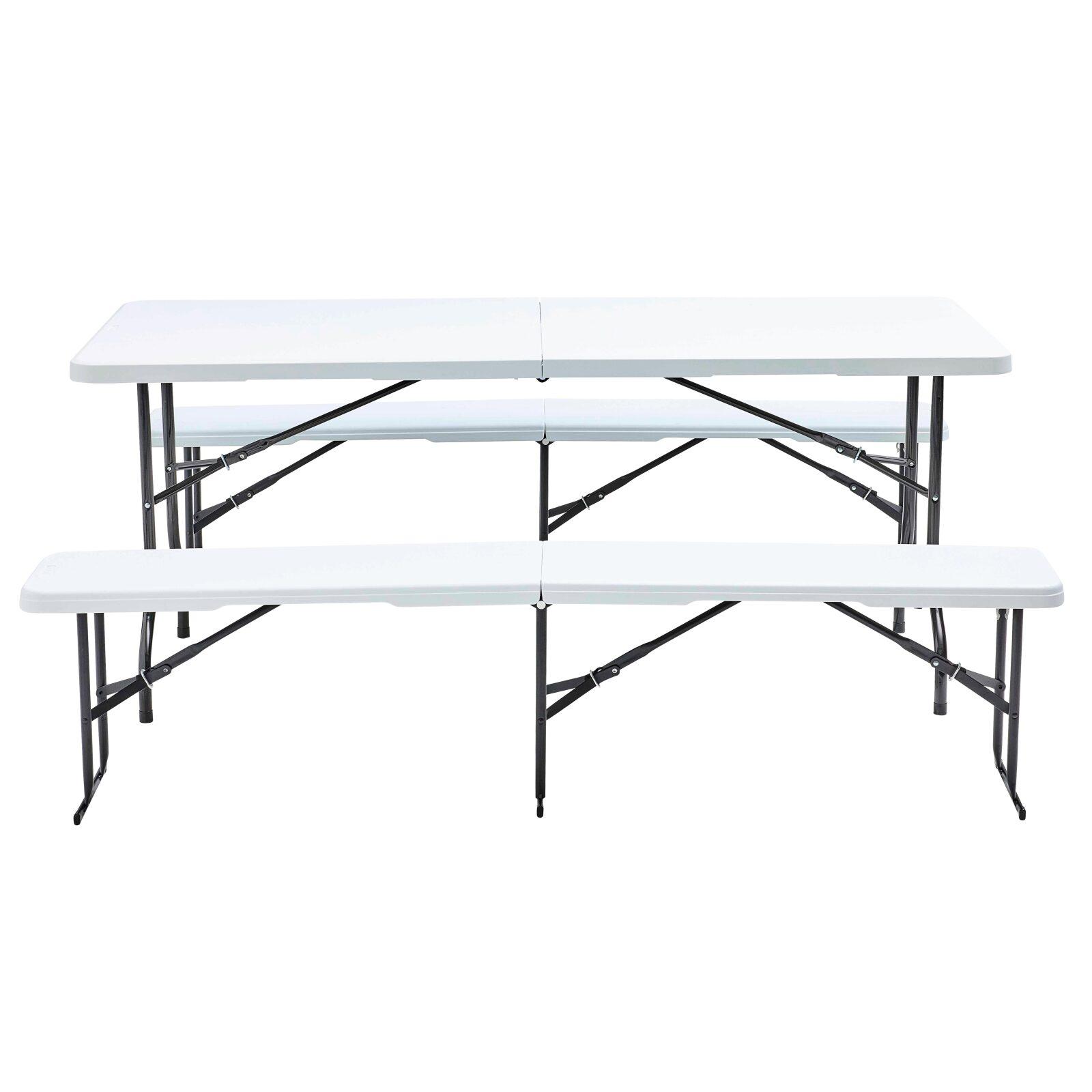 Table et bancs pliants 8 places - Lot de 5