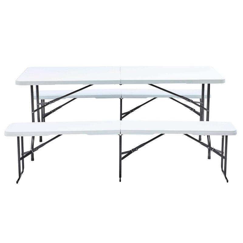 Table et bancs pliants 8 places - Lot de 5