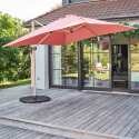 Ensemble parasol déporté inclinable carré (3 x 3m) 250g/m² + 4 dalles lestées
