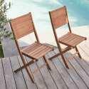 Lot de 2 chaises pliantes en bois d'eucalyptus