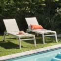 Lot de 2 bains de soleil en aluminium et textilène