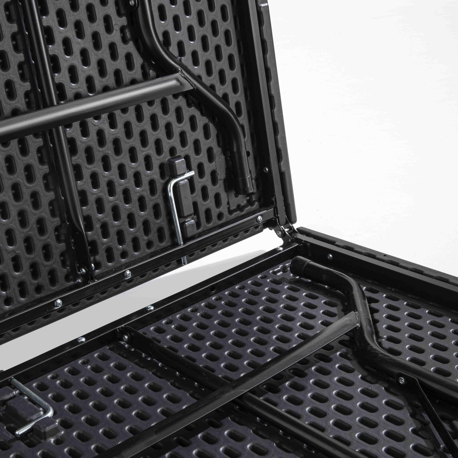 Table et 2 bancs pliants PEHD 180cm