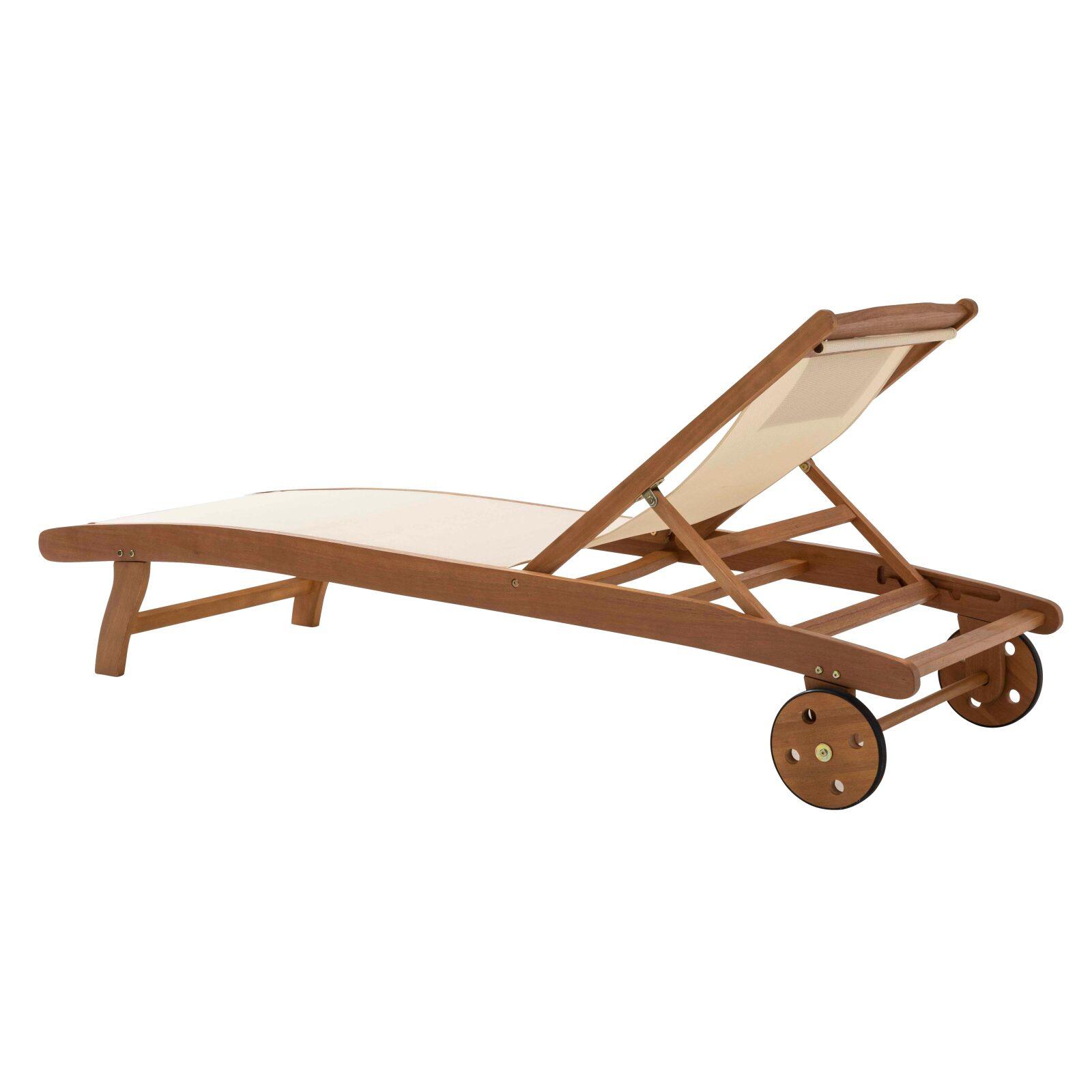 Lot de 2 transats en bois FSC et textilène