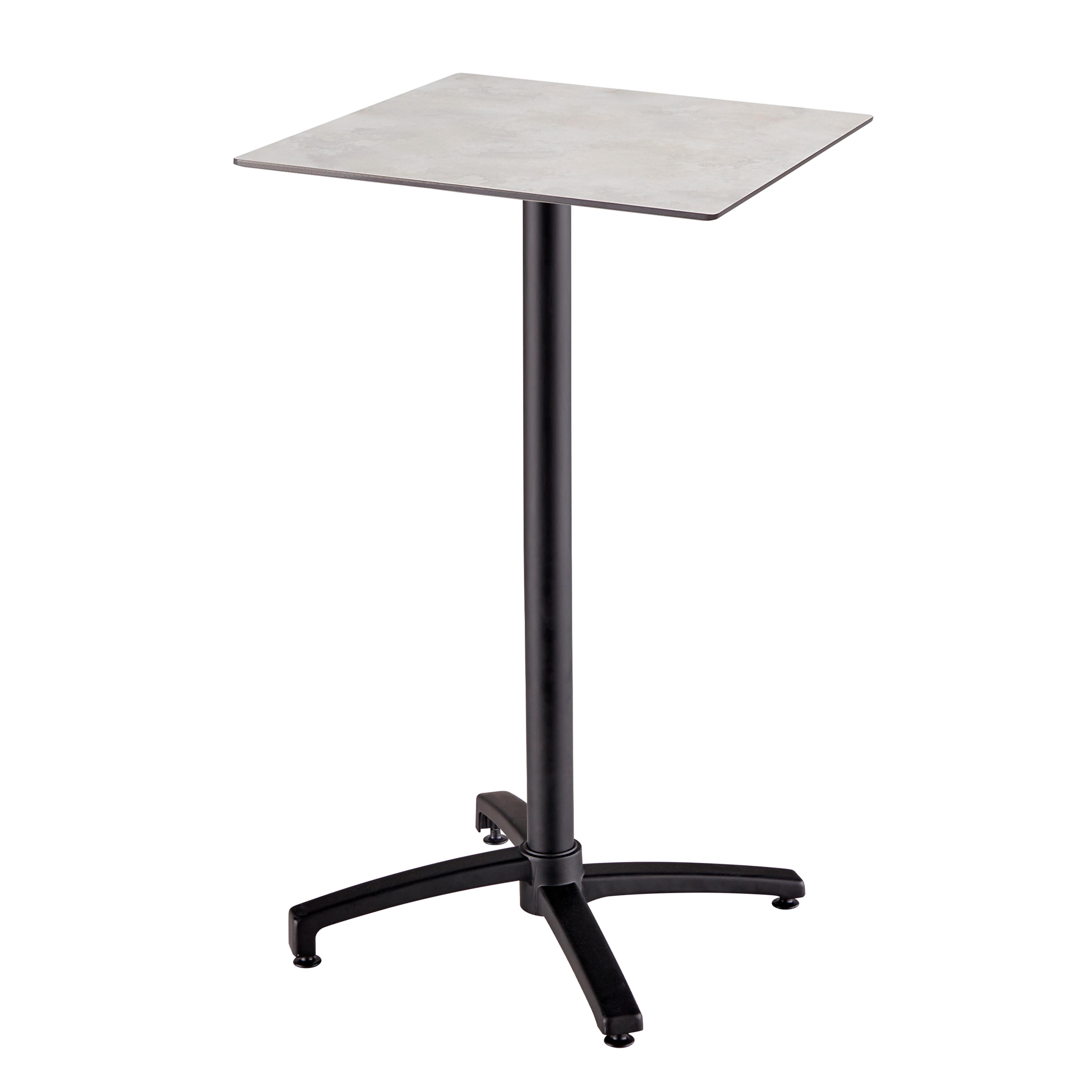 Table haute de terrasse de restaurant 60x60x108 cm en HPL et aluminium