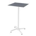 Table carré haute (60x60 cm) inclinable en HPL avec pied blanc