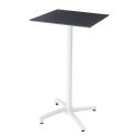 Table carré haute (60x60 cm) inclinable en HPL avec pied blanc