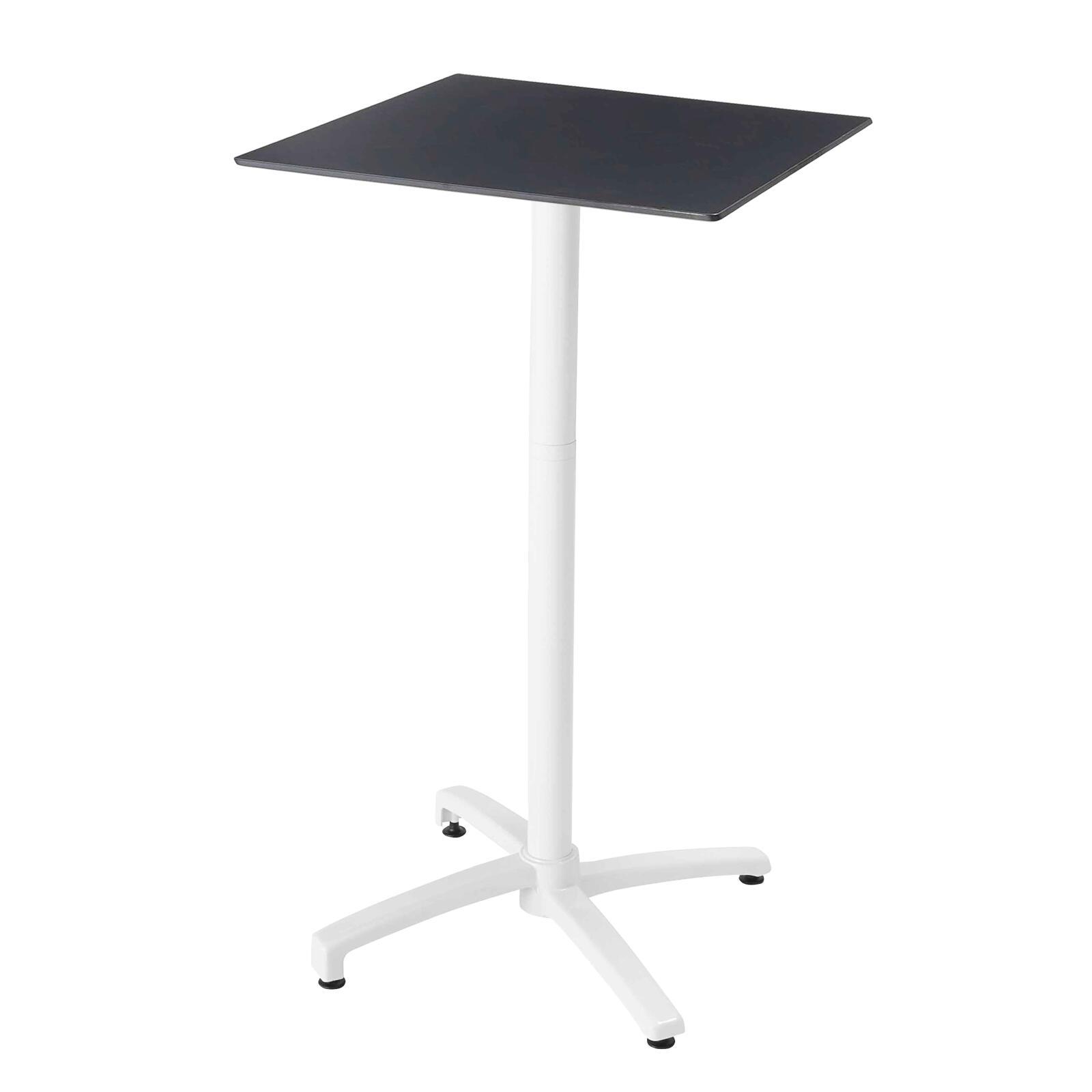 Table carré haute (60x60 cm) inclinable en HPL avec pied blanc Table carré haute (60x60 cm) inclinable en HPL avec pied blanc