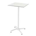 Table carré haute (60x60 cm) inclinable en HPL avec pied blanc