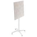 Table carré haute (60x60 cm) inclinable en HPL avec pied blanc