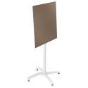 Table carré haute (60x60 cm) inclinable en HPL avec pied blanc