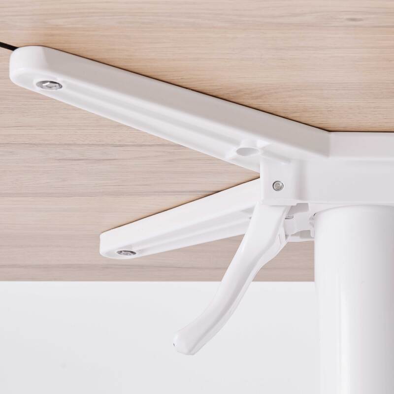 Table carré haute (60x60 cm) inclinable en HPL avec pied blanc (3/5)