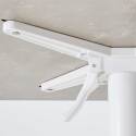 Table carré haute (60x60 cm) inclinable en HPL avec pied blanc